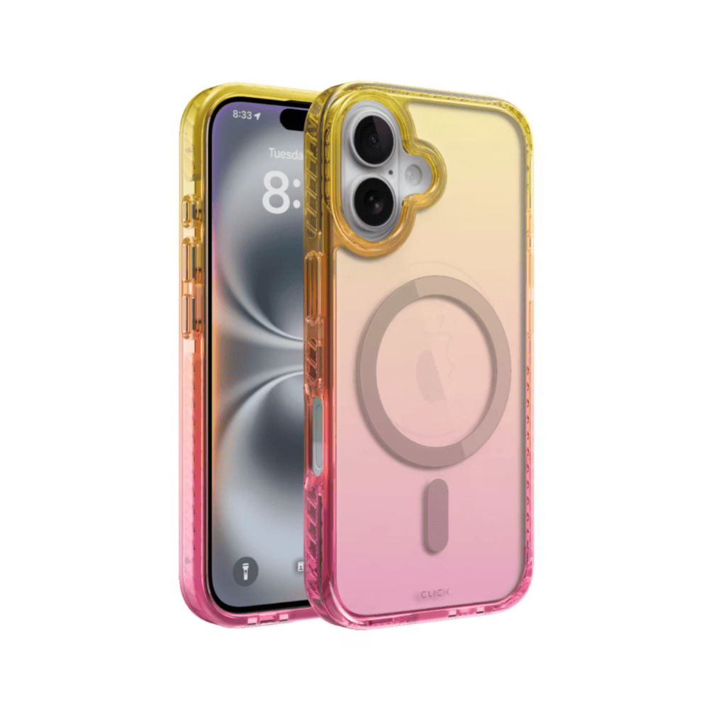CLICK OMBRE MAGSAFE IPHONE 16 AMARILLO/ROSADO