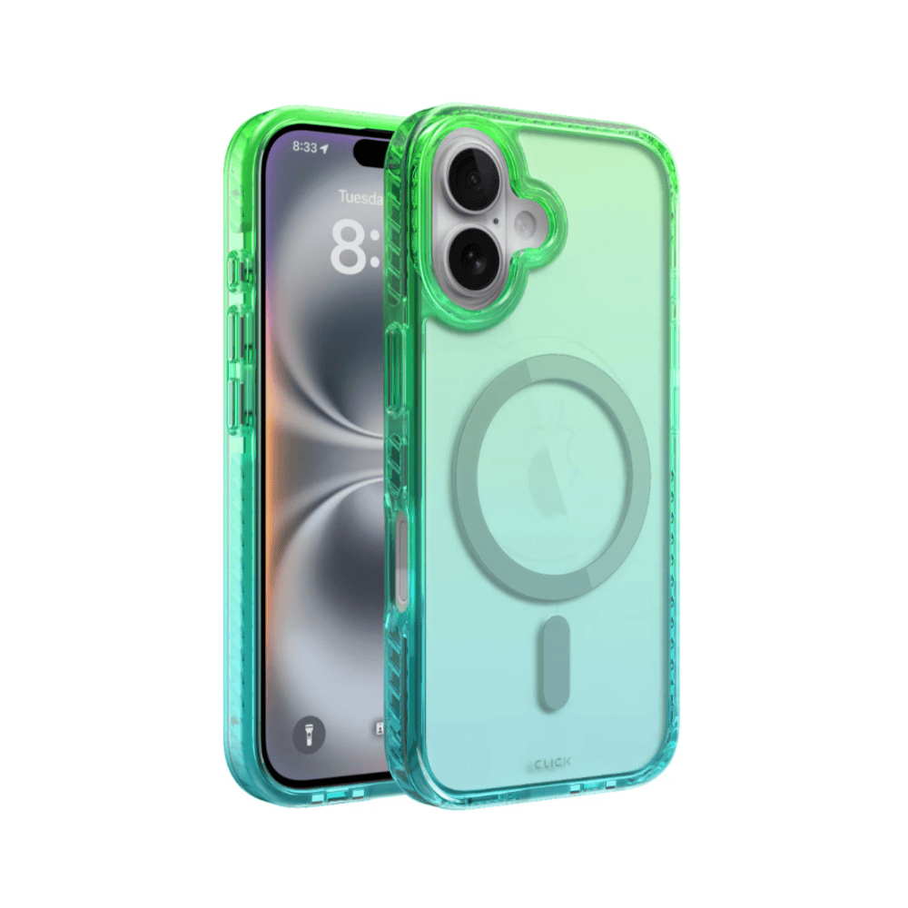 CLICK OMBRE MAGSAFE IPHONE 16 VERDE/AZUL