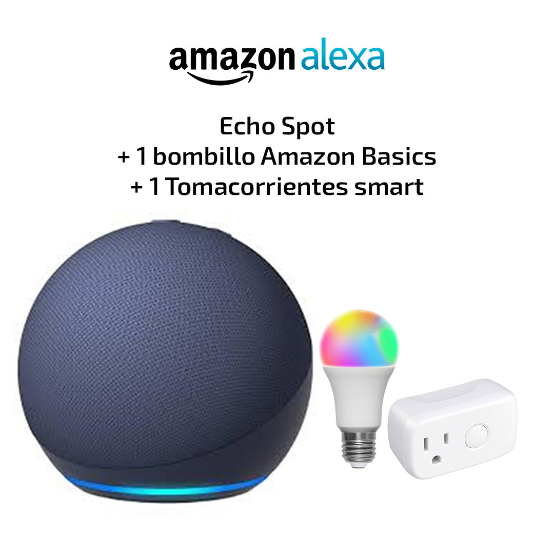 Combo Alexa Echo Dot + Bombillo smart + tomacorriente smart