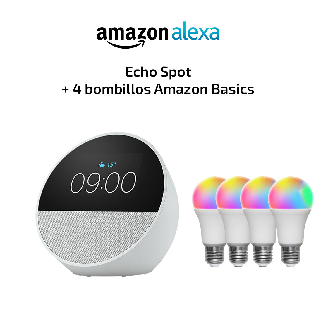 Combo Alexa Echo Spot + 4 bombillos Smart