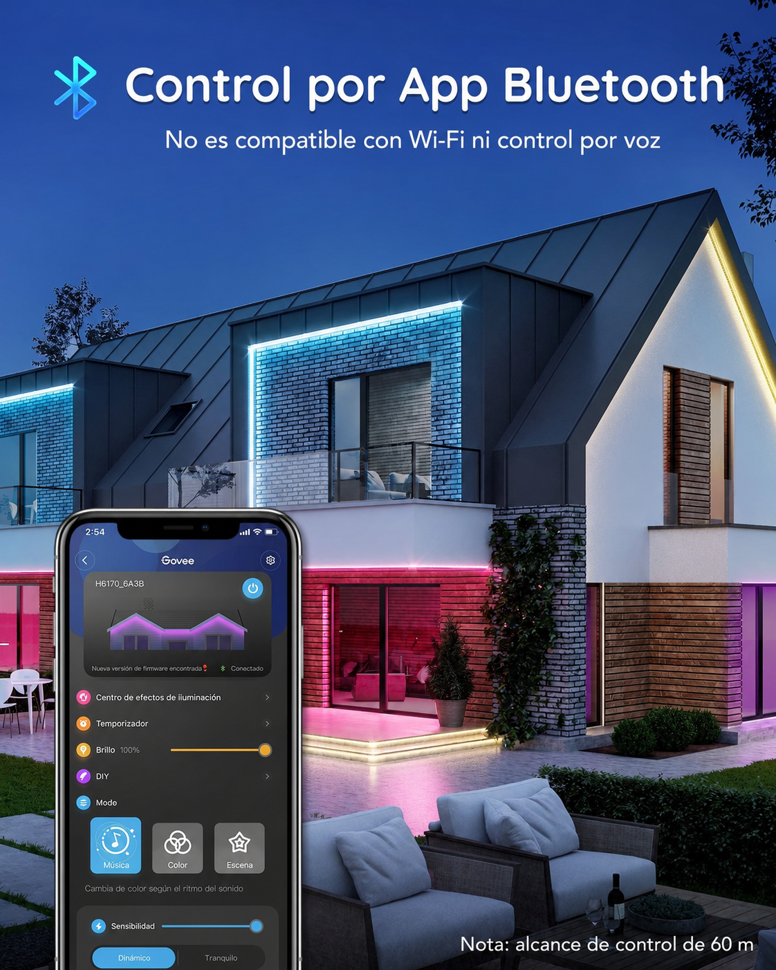 Govee H6171 Phantasy tira LED RGBIC 10 metros para exterior Guatemala