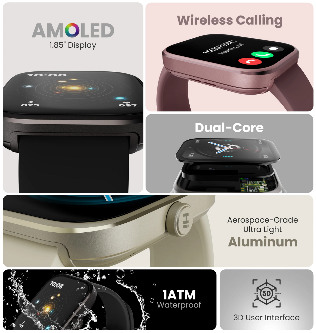 HIFUTURE LUME PRO FASHION ALUMINUN SMARTWATCH TITANIUM
