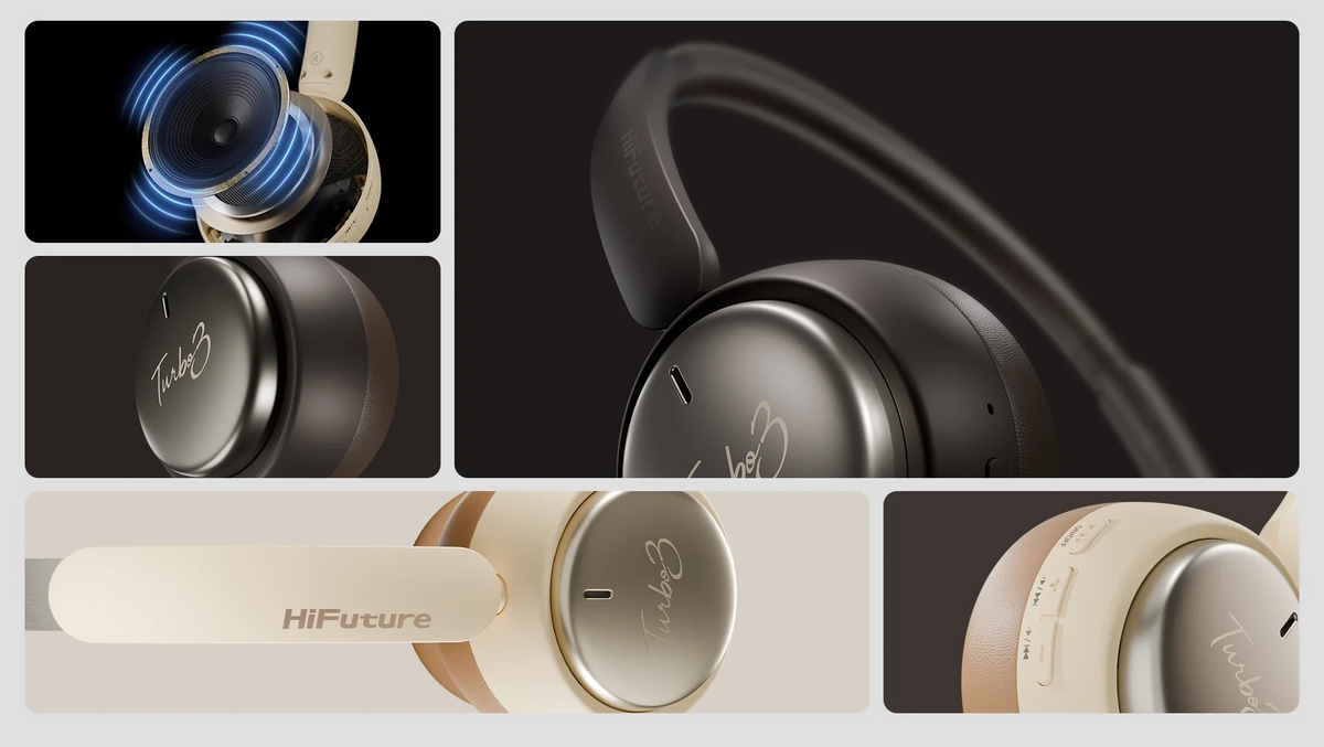 HIFUTURE TURBO3 ON-EAR ANC WIRELESS LATTE