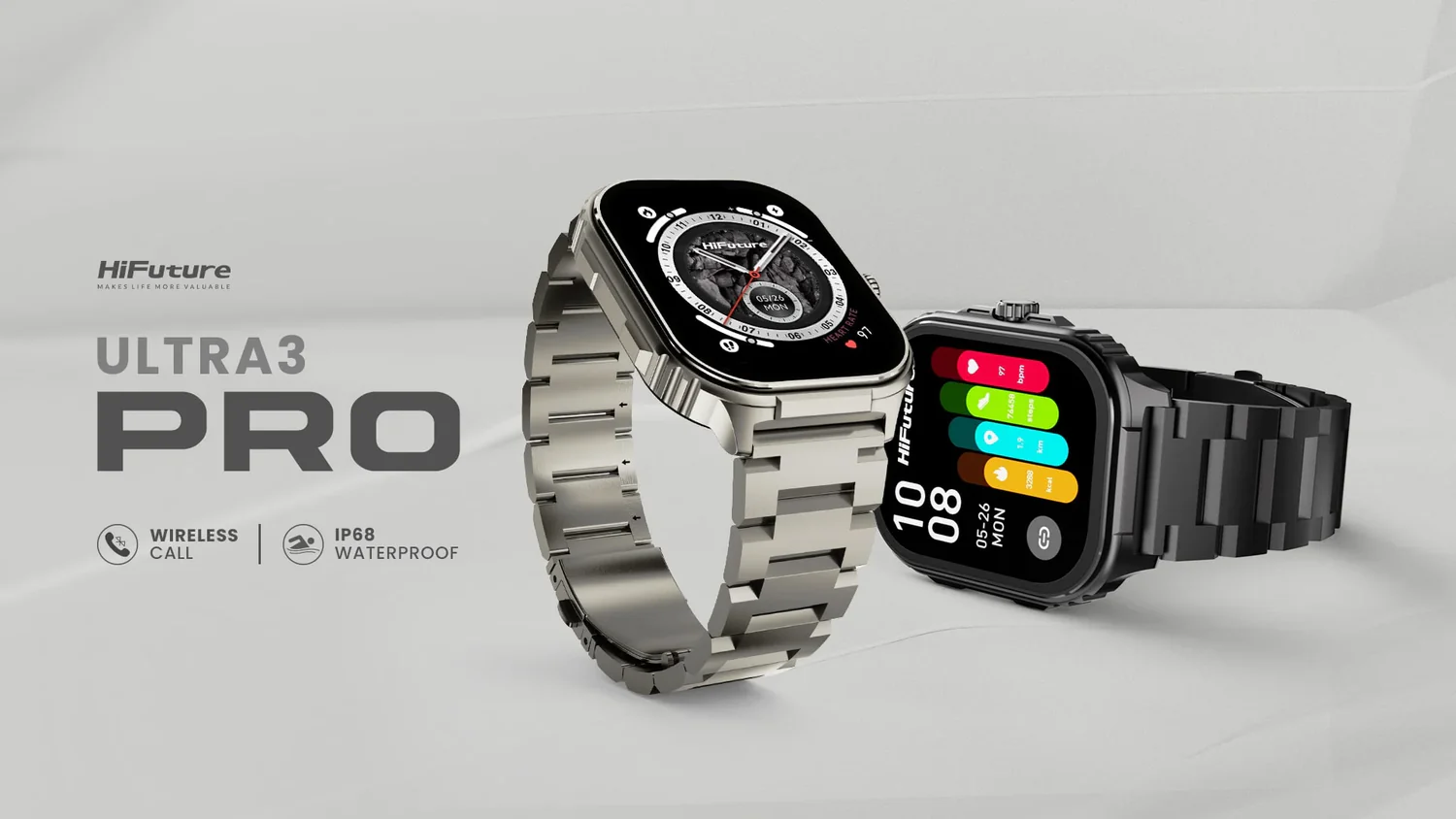 HIFUTURE ULTRA3 PRO STAINLESS STEEL SMARTWATCH SILVER
