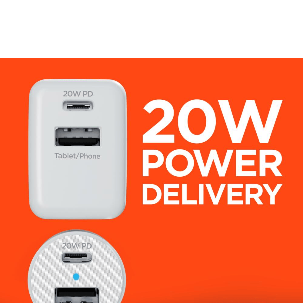 HYPERGEAR KIT DE CARGA CARRO Y PARED TIPO C 20WATTS BLANCO