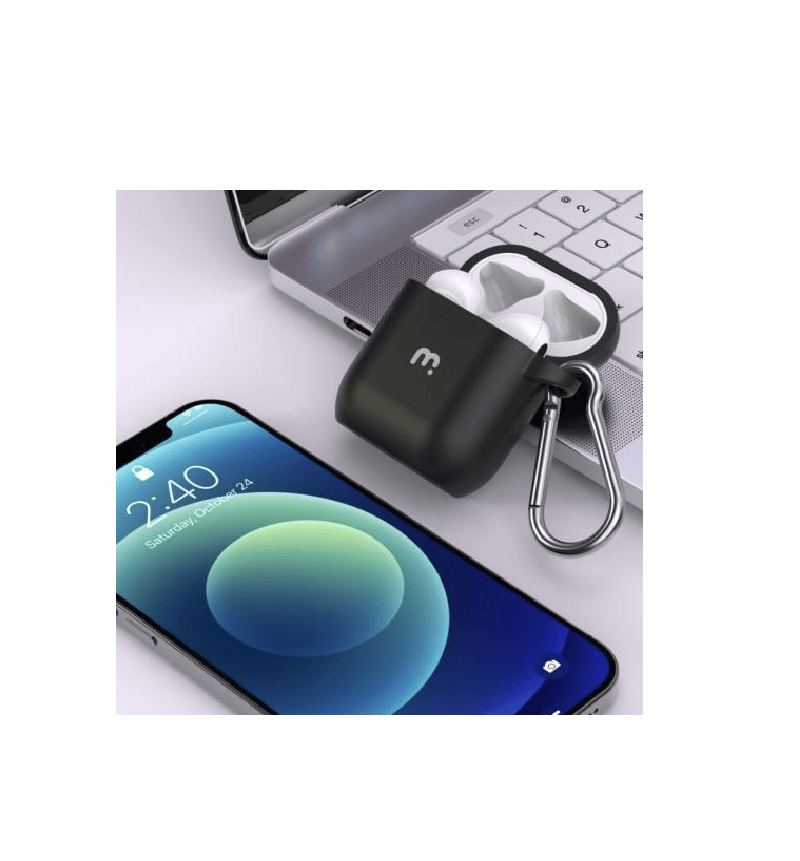 L-MYBAT PRO SILICONE ESTUCHE PCON CLIP PARA APPLE AIRPODS 2 NEGRO