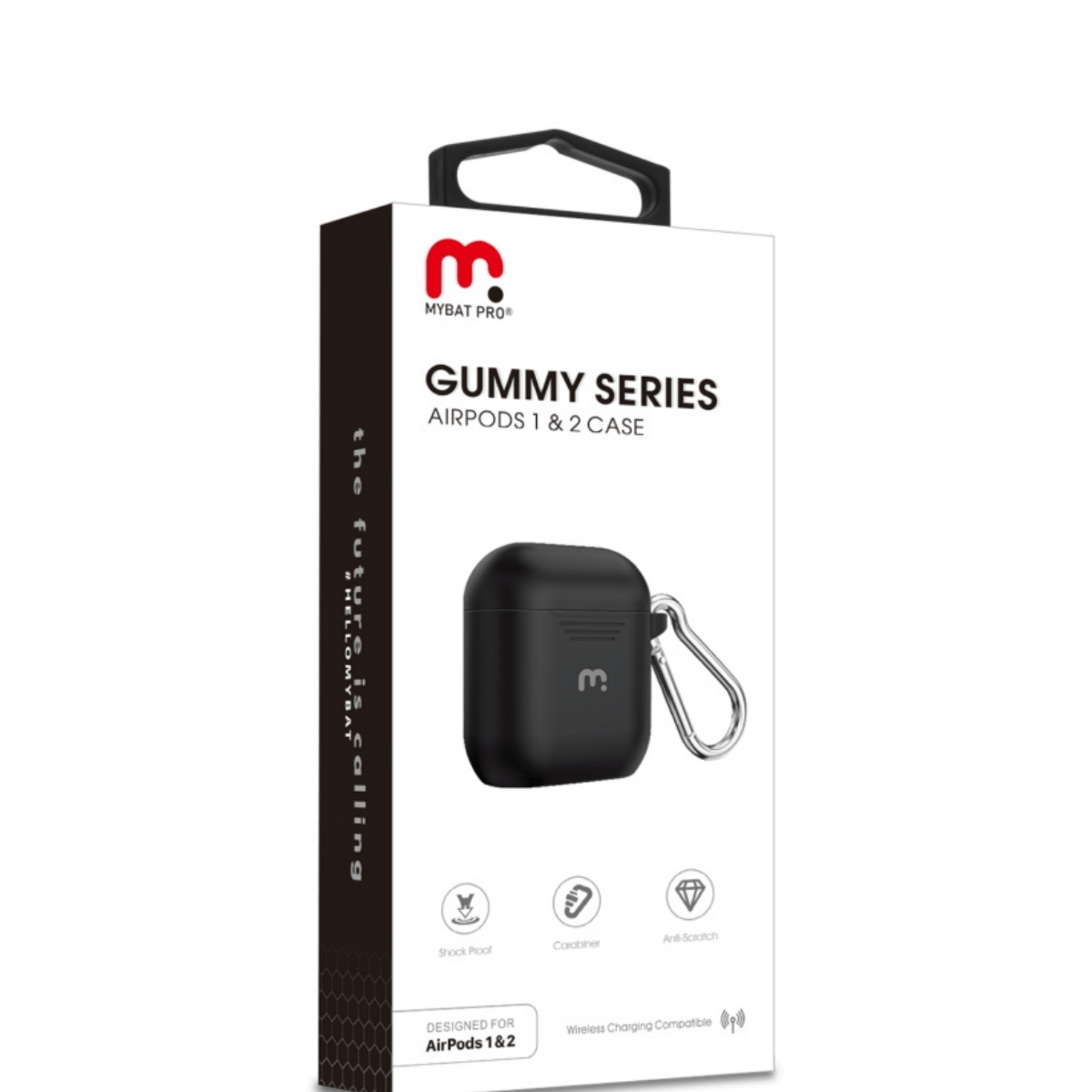 L-MYBAT PRO SILICONE ESTUCHE PCON CLIP PARA APPLE AIRPODS 2 NEGRO