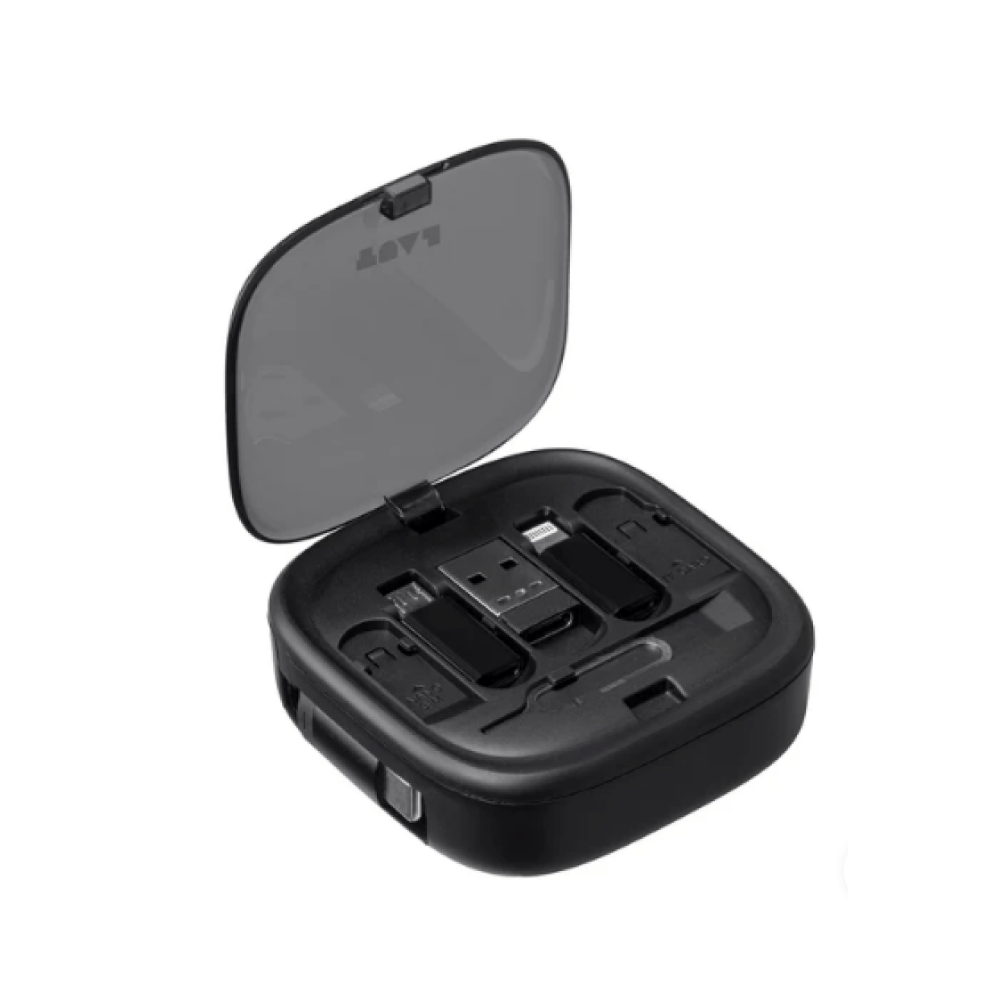 LAUT LINK MINI CAJA CON CABLE/ADAPTADORES 60W NEGRO
