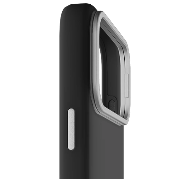 case protector para iphone 17 pro max con stand integrado en módulo de cámaras color negro