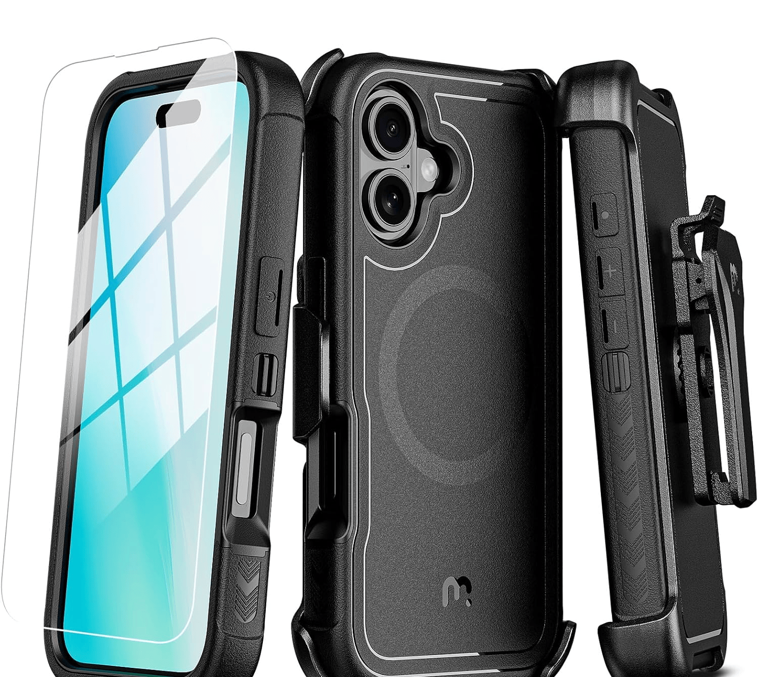 MYBAT MAVERICK ANTIMICROBIAL MAGSAFE CON HOLSTER IPHONE 16 NEGRO