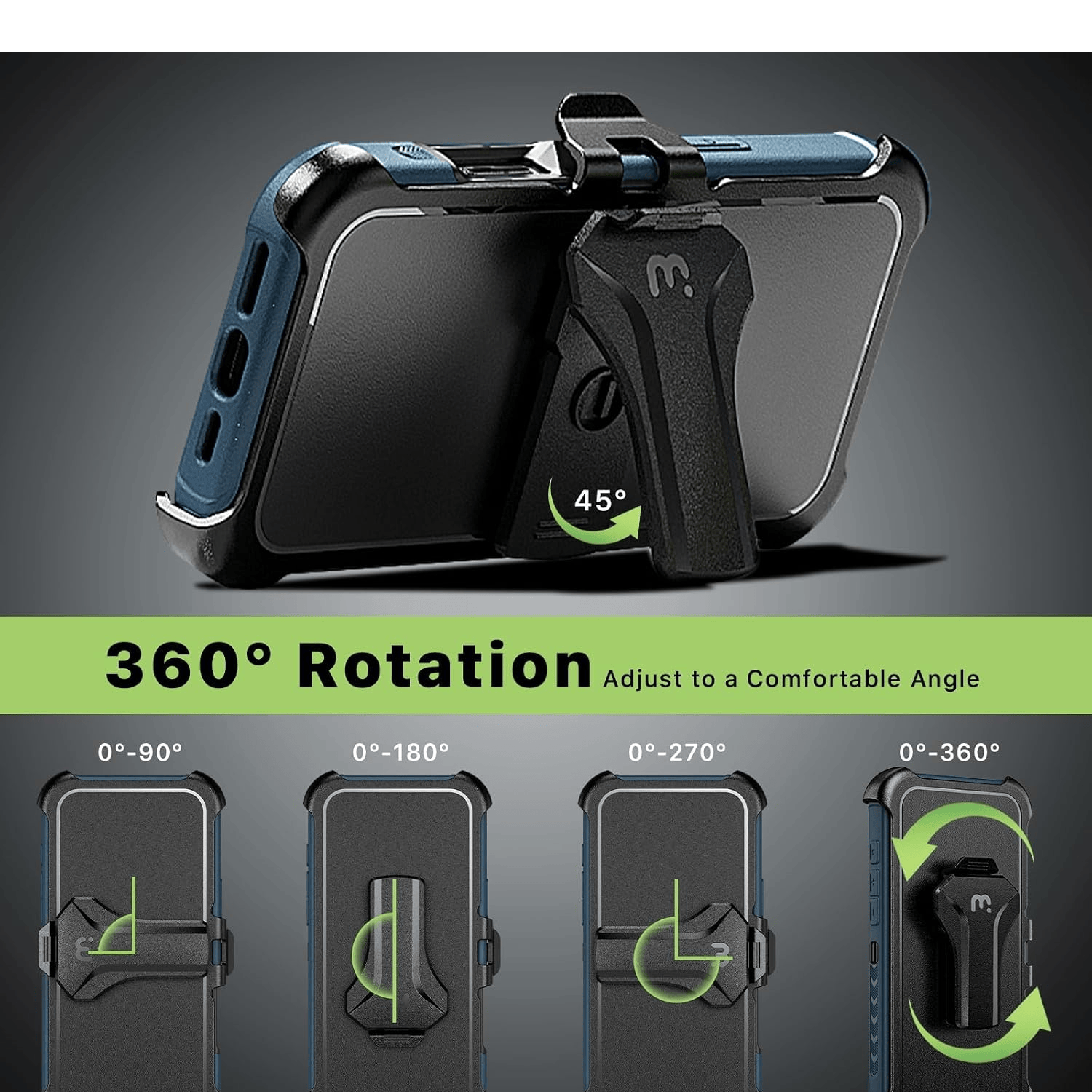 MYBAT MAVERICK ANTIMICROBIAL MAGSAFE CON HOLSTER IPHONE 16 PRO AZUL