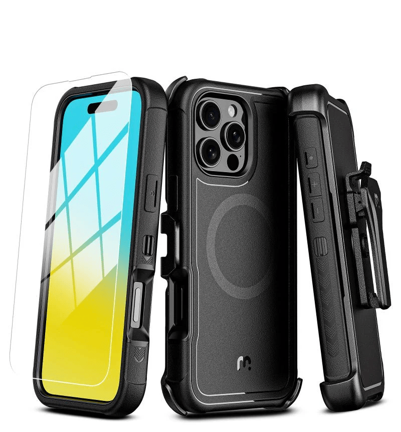 MYBAT MAVERICK ANTIMICROBIAL MAGSAFE CON HOLSTER IPHONE 16 PRO NEGRO