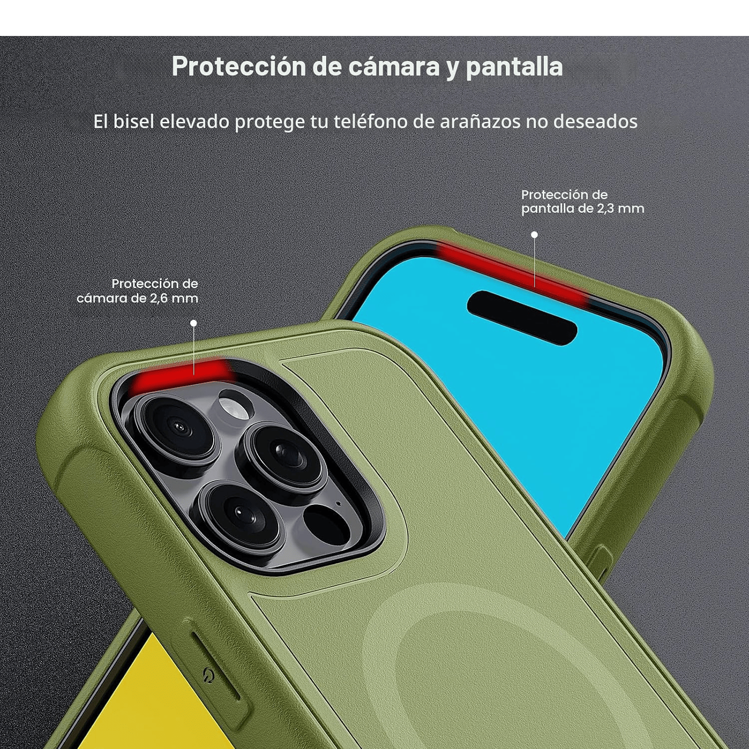 MYBAT MAVERICK ANTIMICROBIAL MAGSAFE CON HOLSTER IPHONE 16 PRO VERDE