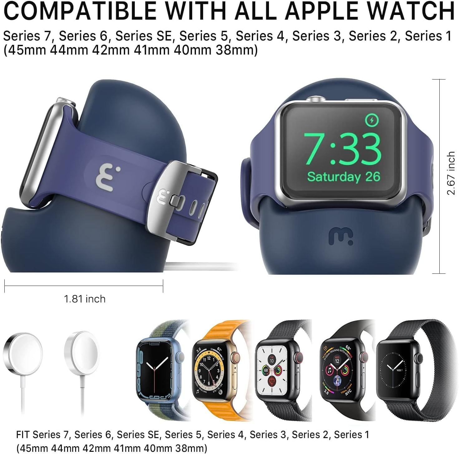 L-MYBAT PRO SILICONE CHARGING STAND PARA APPLE WATCH BLANCO