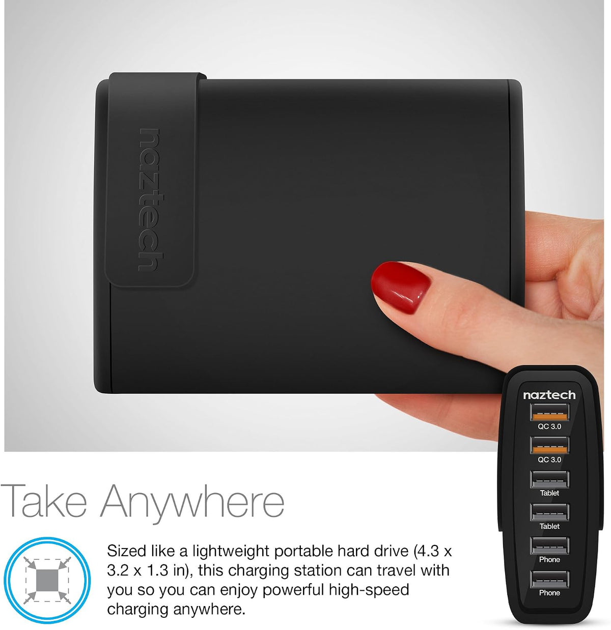 L-NAZTECH WALL CHARGER TURBO 6 UNIVERSAL USB NEGRO