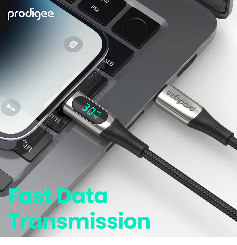 Cable Prodigee Digital USB-C Lightning pantalla LED Guatemala