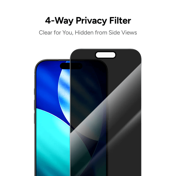 Detalle del acabado Privacy del vidrio templado Prodigee para iPhone 17 Air