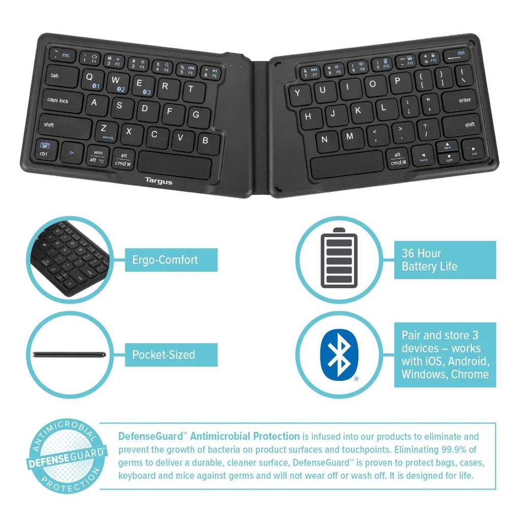TARGUS WIRELEES FOLDING KEYBOARD - TECLADO INALÁMBRICO PLEGABLE PORTÁTIL