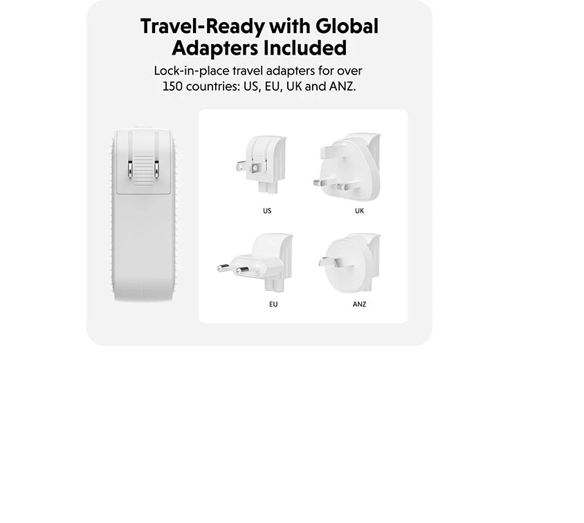 Adaptador viaje Tucano GaN 100W universal blanco Guatemala