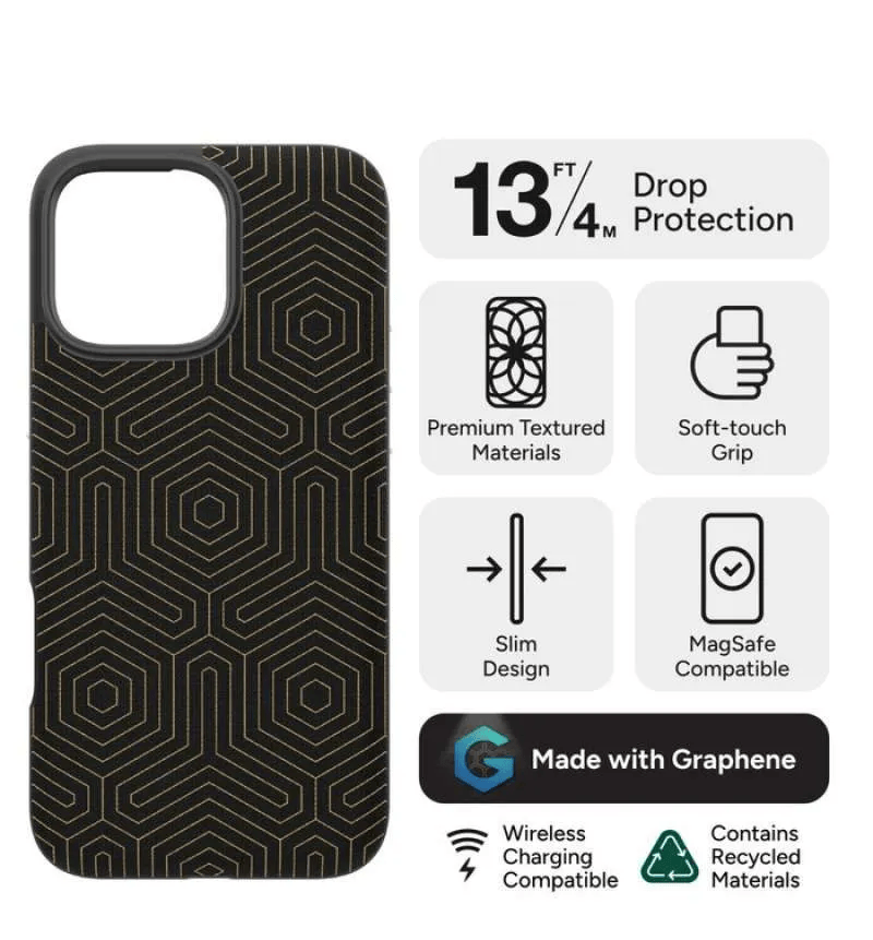 ZAGG LONDON SNAP IPHONE 16 PRO BLACK HEXAGON
