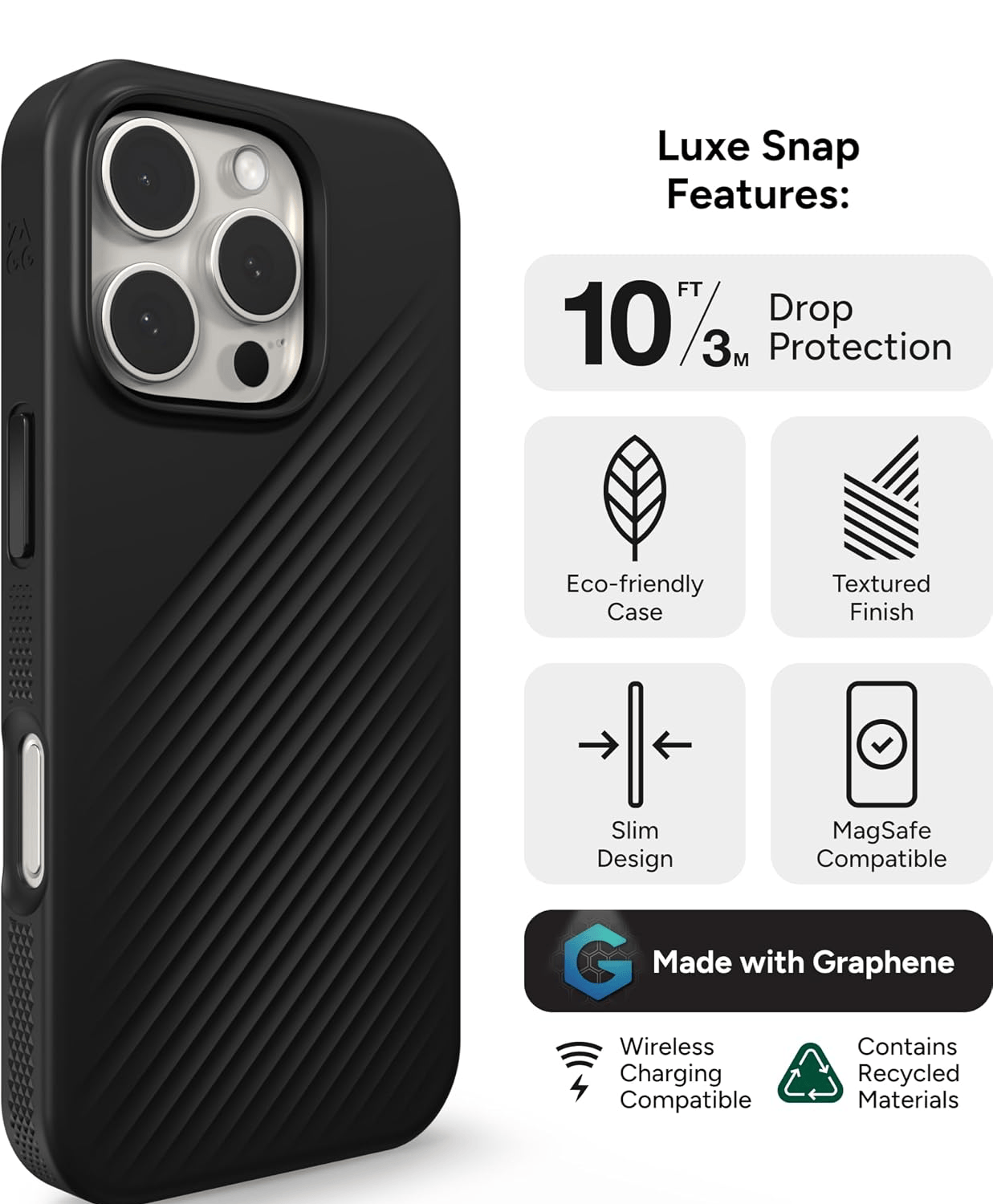 ZAGG LUXE SNAP IPHONE 16 PRO MAX NEGRO