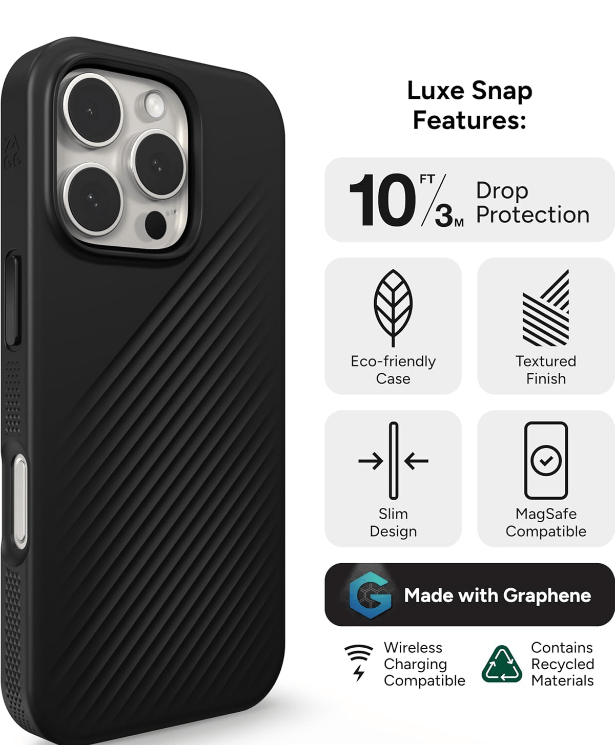 ZAGG LUXE SNAP IPHONE 16 PRO NEGRO
