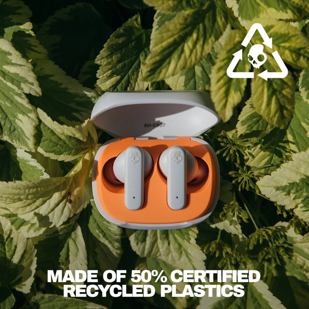 SKULLCANDY SMOKIN BUDS TRUE WIRELESS BONE ORANGE GLOW