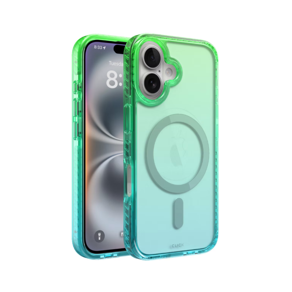 CLICK OMBRE MAGSAFE IPHONE 16 VERDE/AZUL