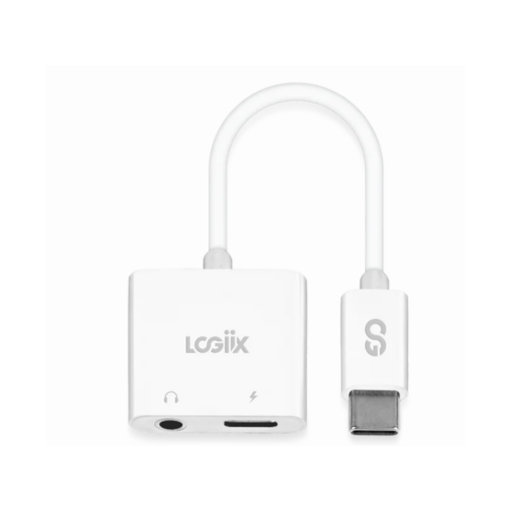 LOGiiX ADAPTADOR USB-C A AUX/USB-C BLANCO