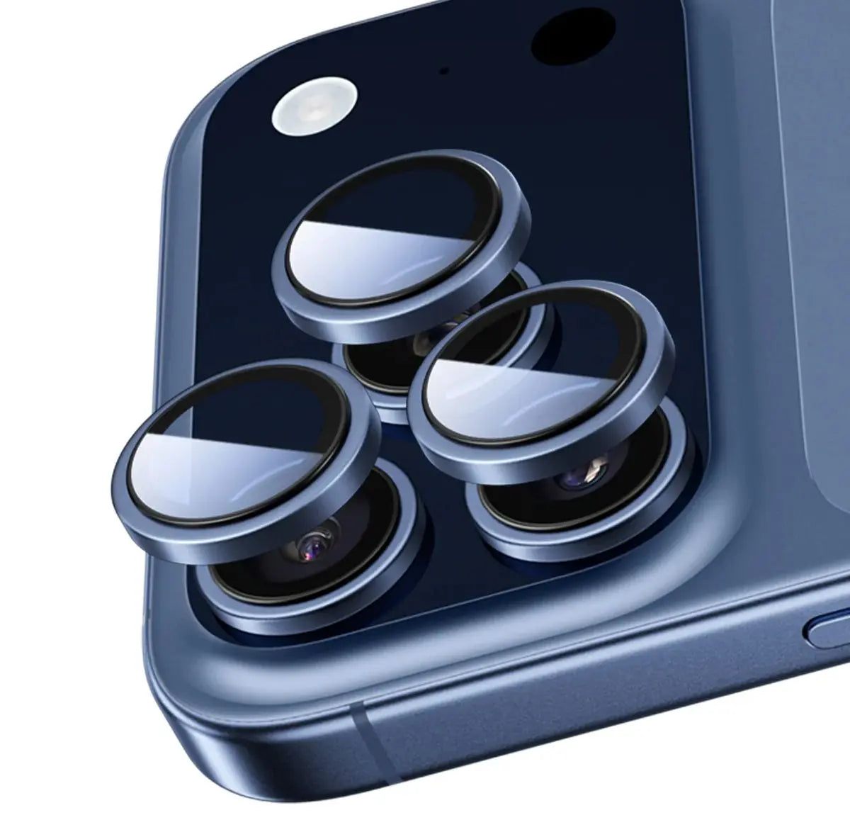 Vidrio templado para cámaras de iPhone 17 Pro Max color azul