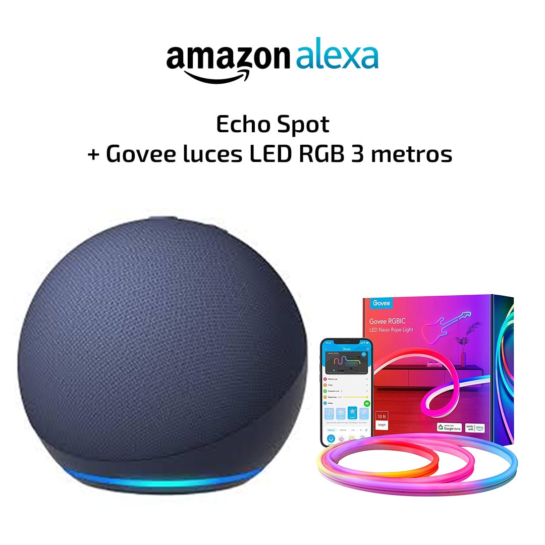 Combo Amazon Echo Dot con Alexa y Govee tira LED RGB 3 metros juntos