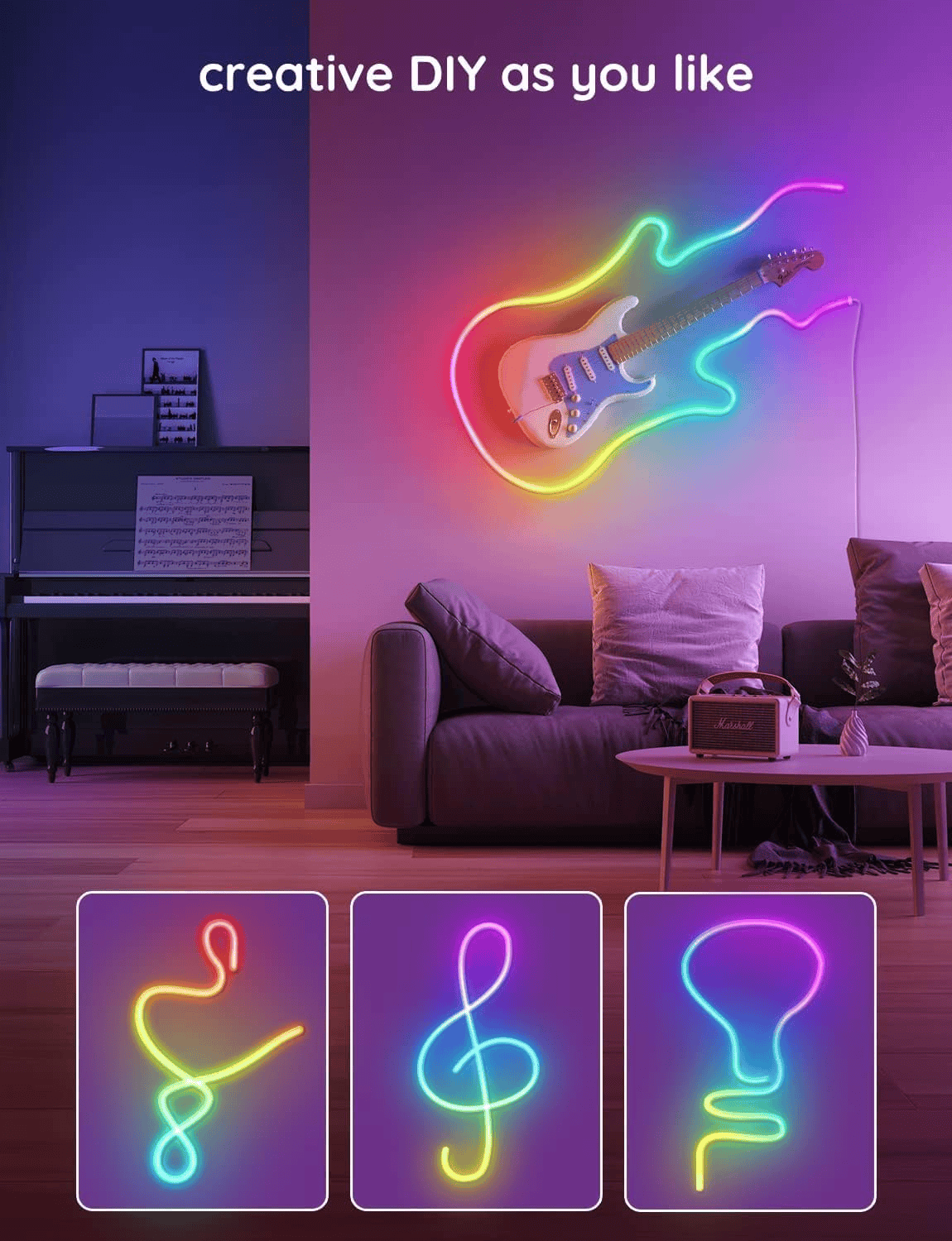 Comparativa tamaño Echo Dot con tira Govee LED 3 metros smarthome