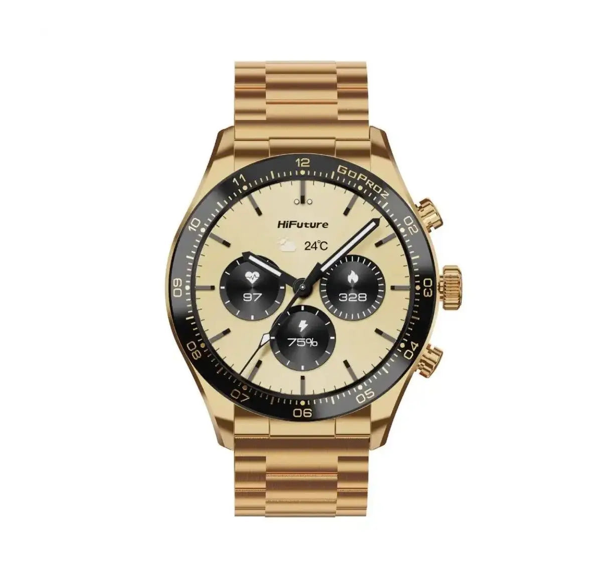 HIFUTURE GO PRO2 STAINLESS STEEL SMARTWATCH GOLD