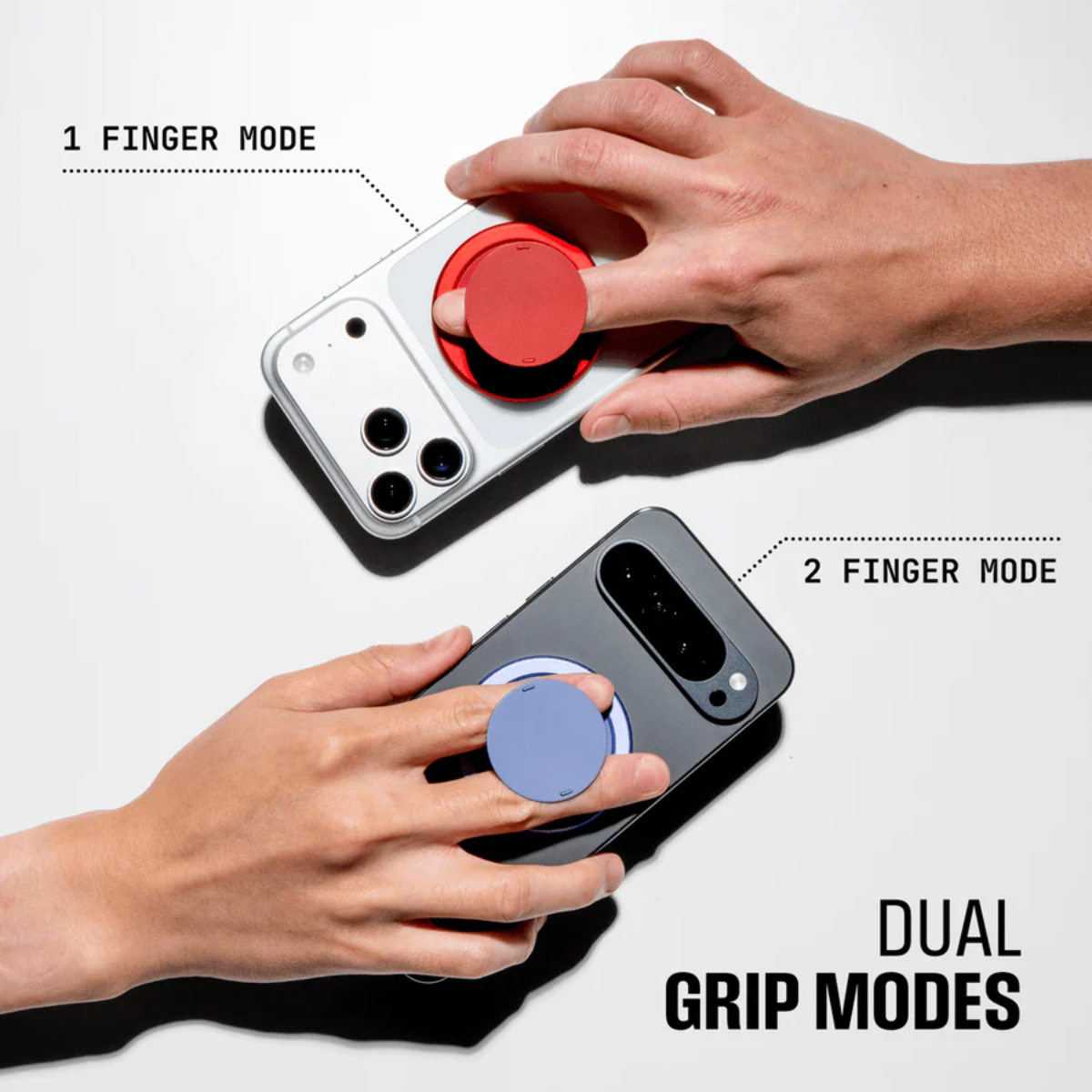 Perfil ultradelgado del grip magnético OhSnap Snap Grip azul