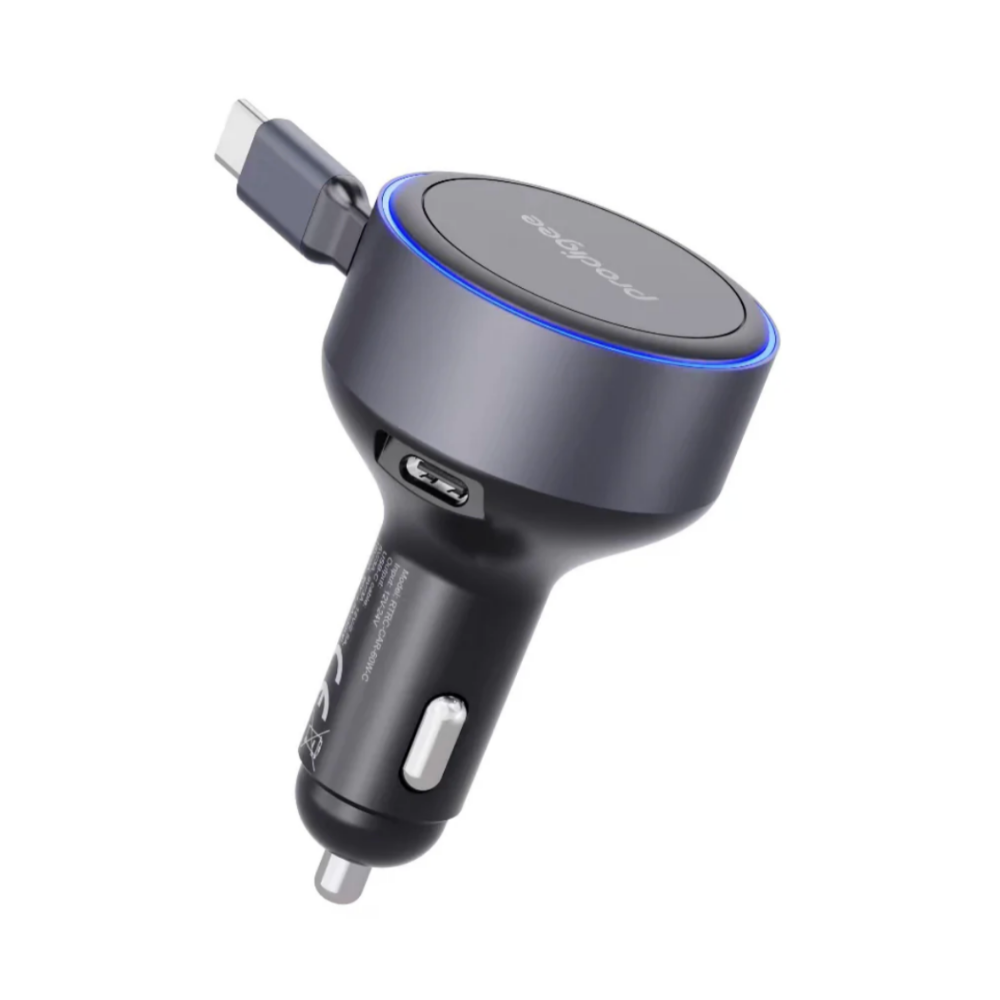 PRODIGEE ENERGEE RETRACT-IT CARGADOR DE CARRO 60W TIPO C NEGRO