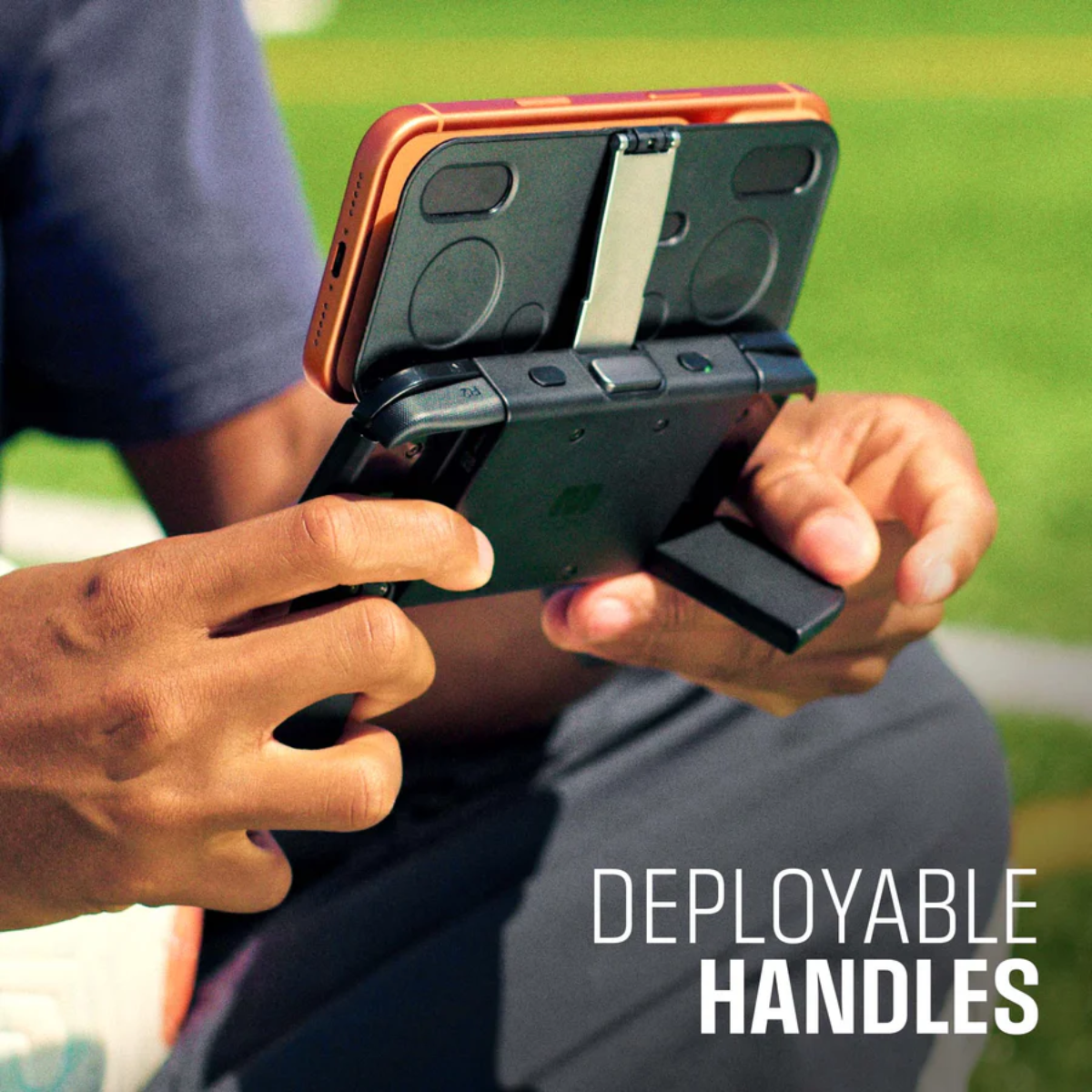 OhSnap MCON con mangos desplegables estilo consola para celular