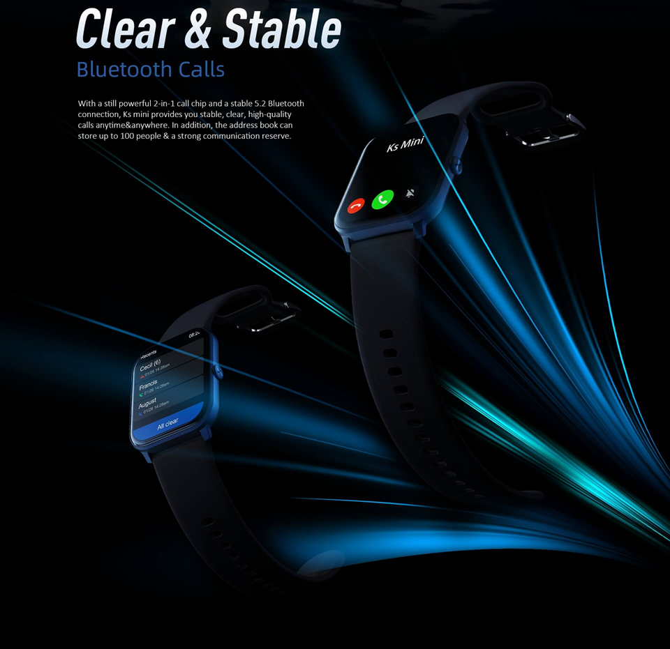 Combo Smart Fitness: Smartwatch Kieslect KS Mini + Baseus Eli Sport