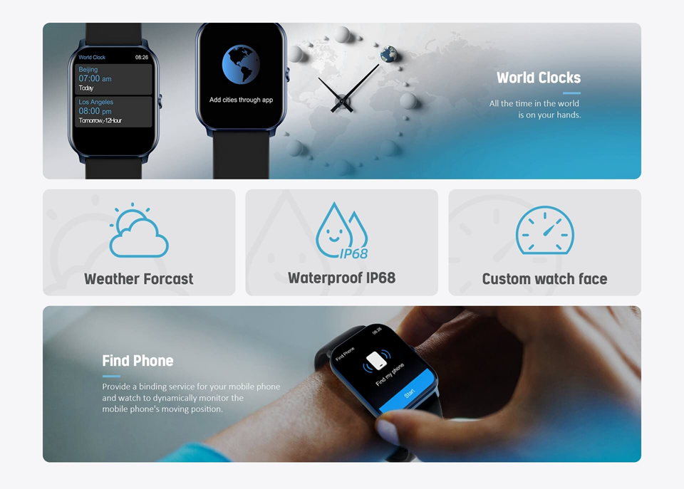 Combo Smart Fitness: Smartwatch Kieslect KS Mini + Baseus Eli Sport