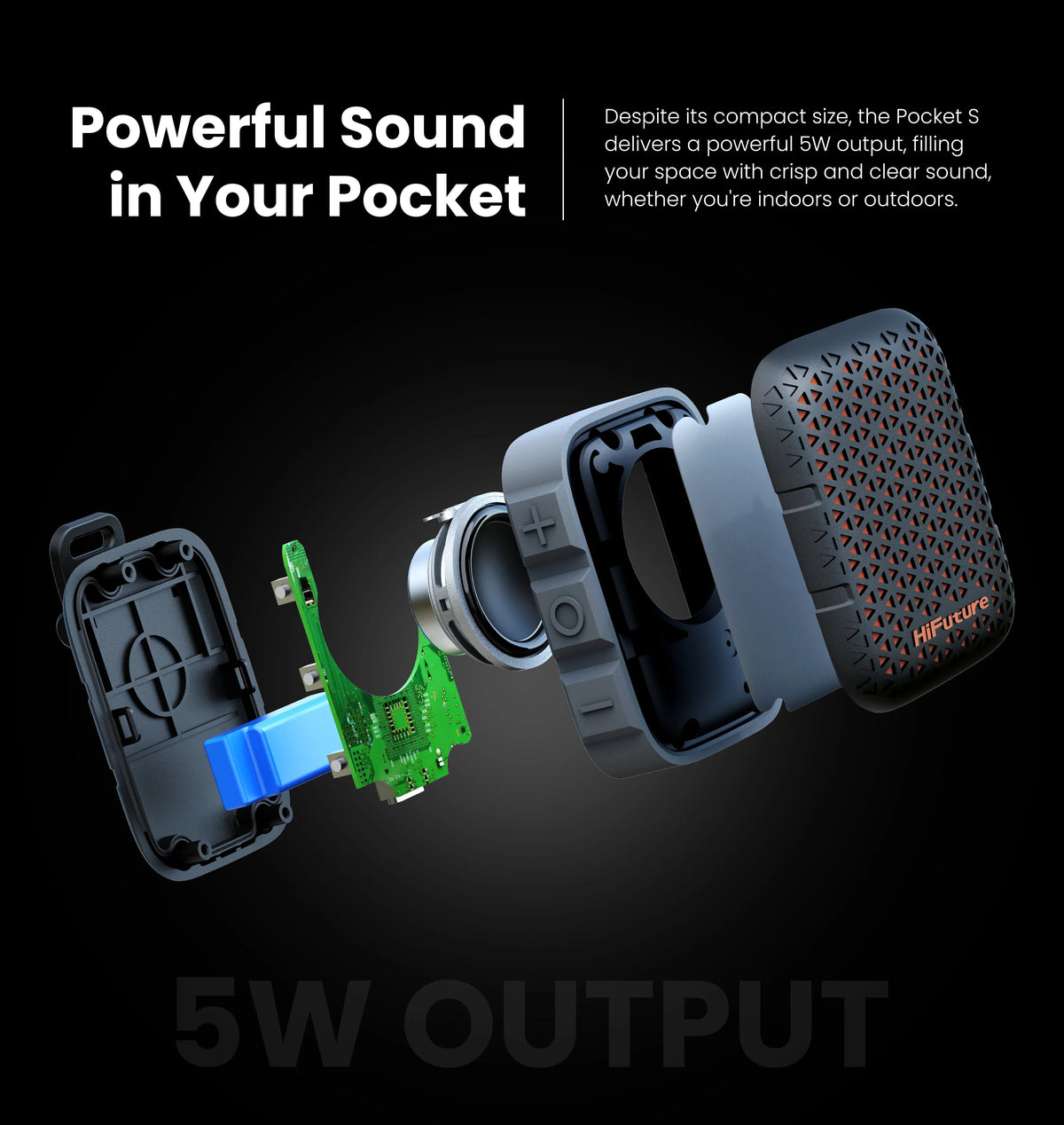 HIFUTURE POCKET S MINI BOCINA 5W GRIS